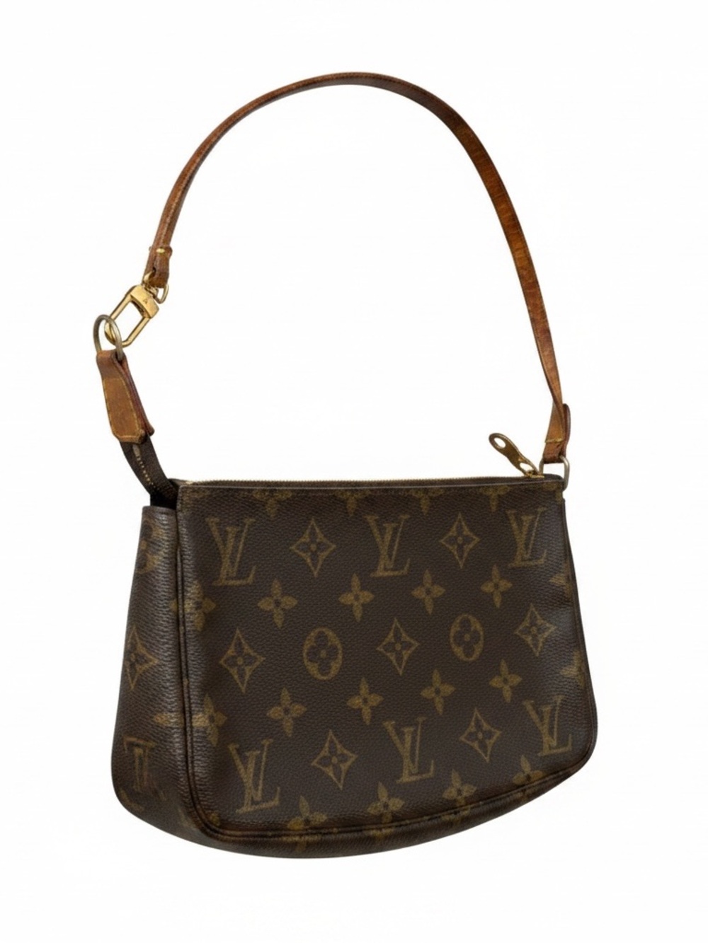 Louis Vuitton Pochette Accessoires Monogram Shoulder Bag Mini Brown Canvas